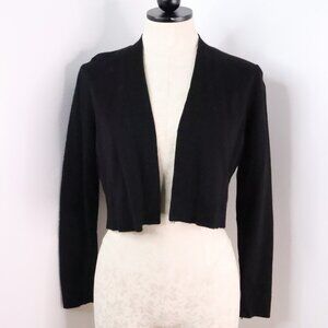 Calvin Klein Women's M Black Cropped Stretch Knit Cardigan Bolero Shrug Sweater